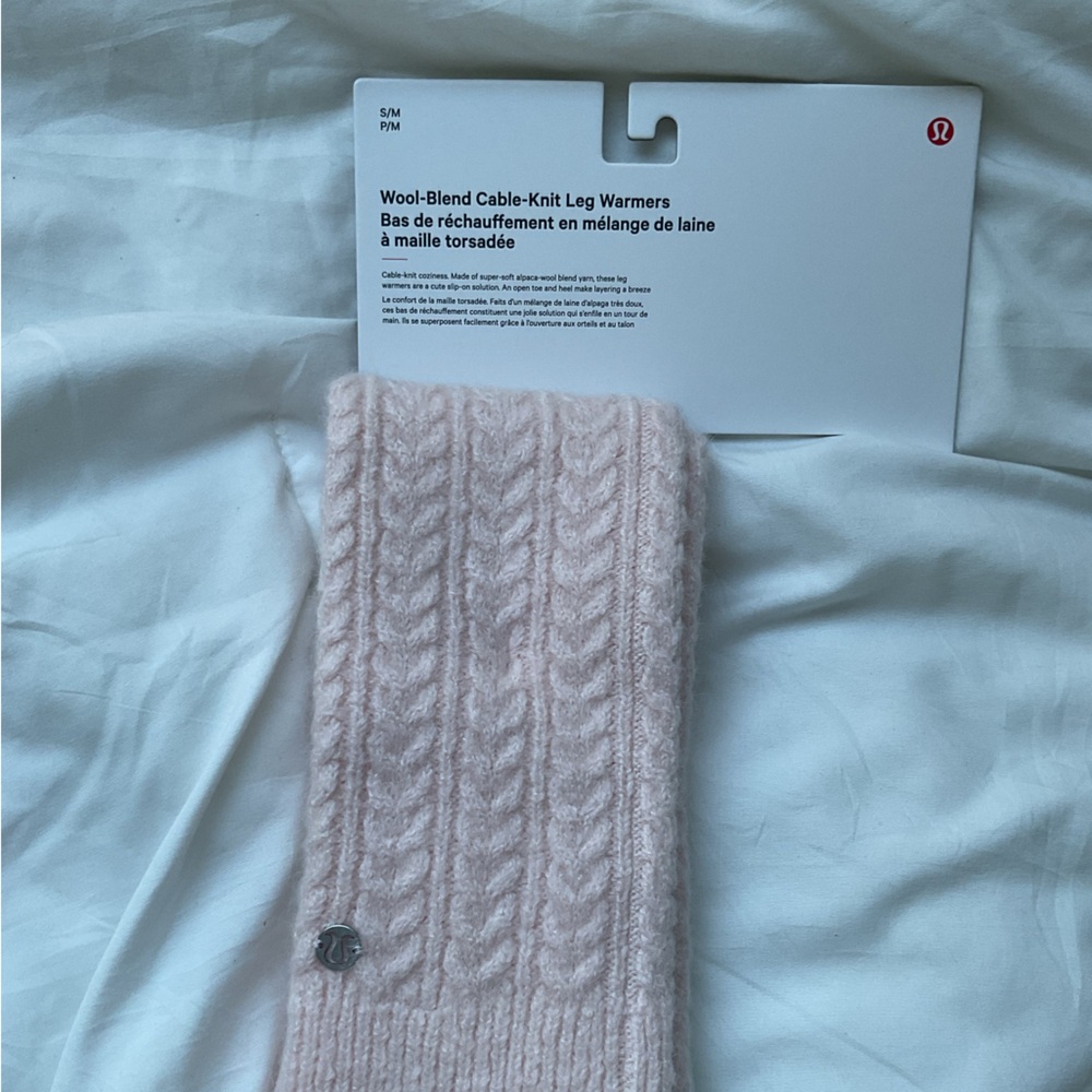 Lululemon Wool-Blend Cable-Knit Leg Warmers Pink